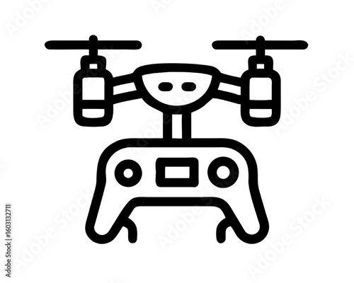 Drone Control System Simple Icon for Aerial Vehicle Operation and Remote Piloting