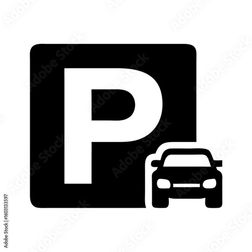 car parking sign, parking icon vector