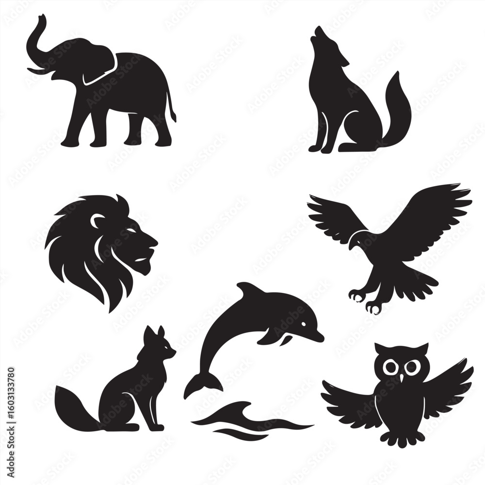 Obraz premium set of animals silhouettes