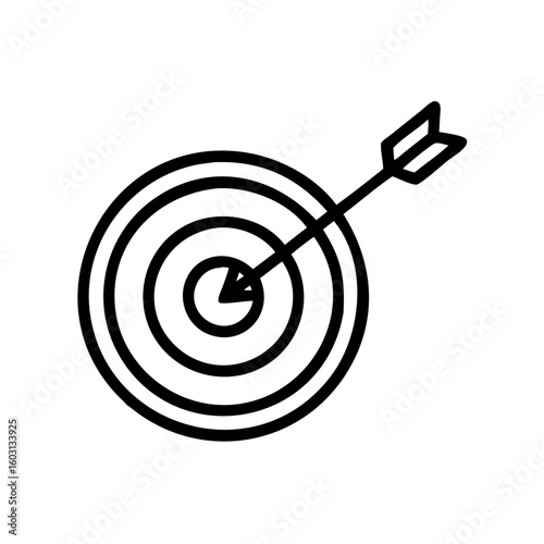 target and arrow line art vector icon