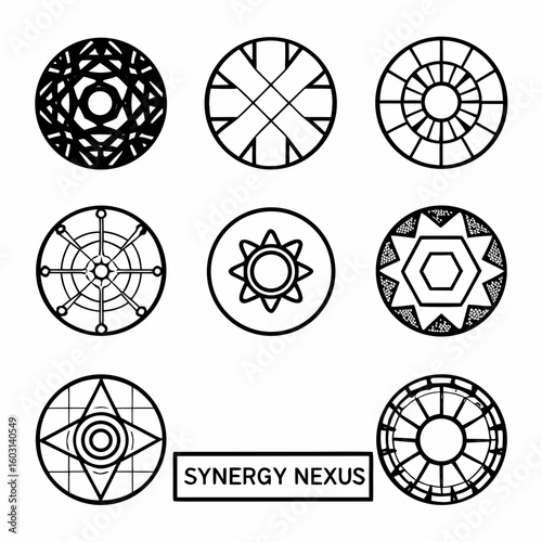This icon aims to visualize how different components or departments within a business combine to create greater value. Envision multiple, distinct geometric shapes 