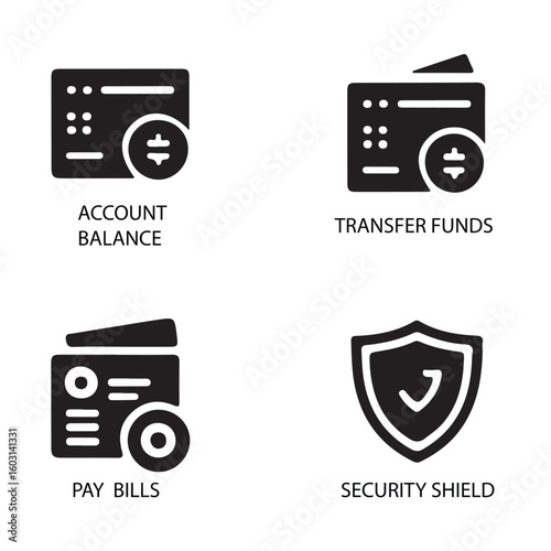 A vintage compact camera icon set featuring retro photography symbols, digital illustration, and old film equipment designs