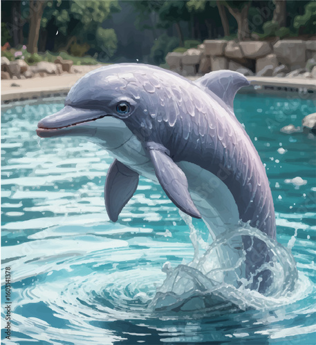 dolphin jumping in the water