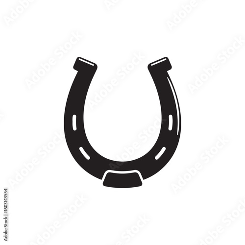 Collection of eight stylized horseshoe silhouettes perfect for equestrian themes luck symbols and western designs