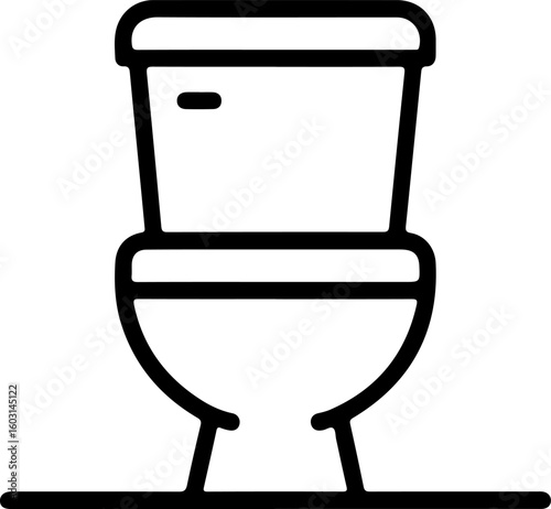 Simple outline drawing of a modern toilet on a white background