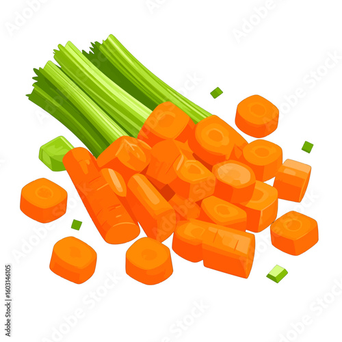 Colorful Sliced Carrots And Celery