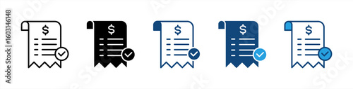 Payment Approved icon set multiple style collection