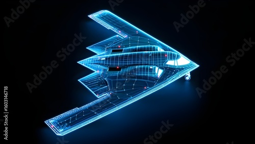 Looped Animation Preview — B-2 Spirit Radar Signature Visualization on Dark Background