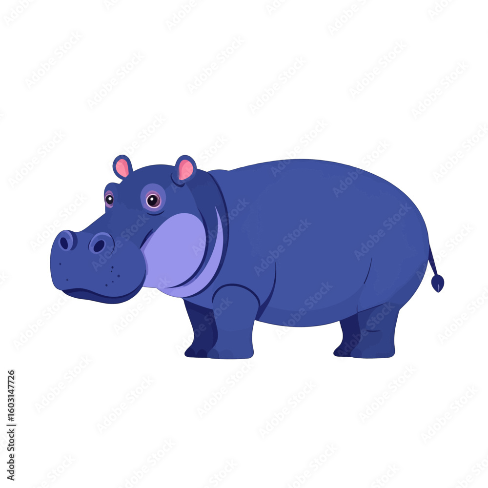 Fototapeta premium Cartoon Hippo Illustration