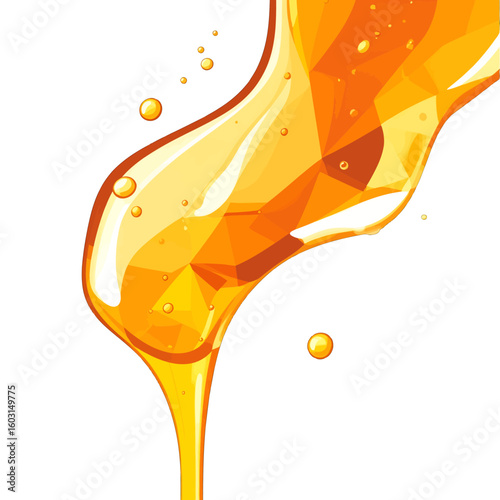 Honey Dripping Down With Bubbles