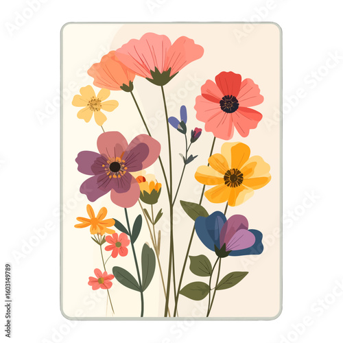 Vibrant Floral Bouquet Illustration