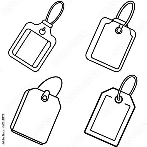 Luggage Tag Icon – Outline Vector Illustration of Travel Identification Tag