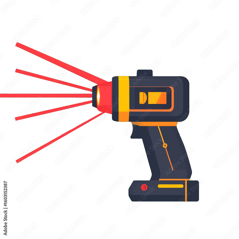 Fototapeta premium Modern Electric Drill With Red Laser Beam