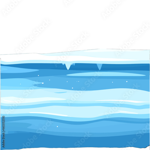 Frozen Water Landscape With Ice Waves