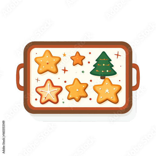 Christmas Cookies On Baking Sheet