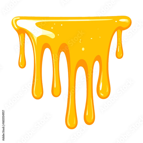 Dripping Honey Drops On White Background
