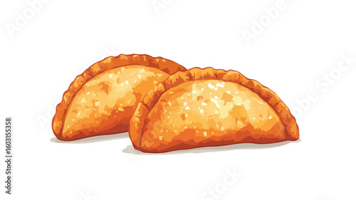 Delicious Cheburek Deep Fried Turnover with Flavorful Dough and Seasoned Meat