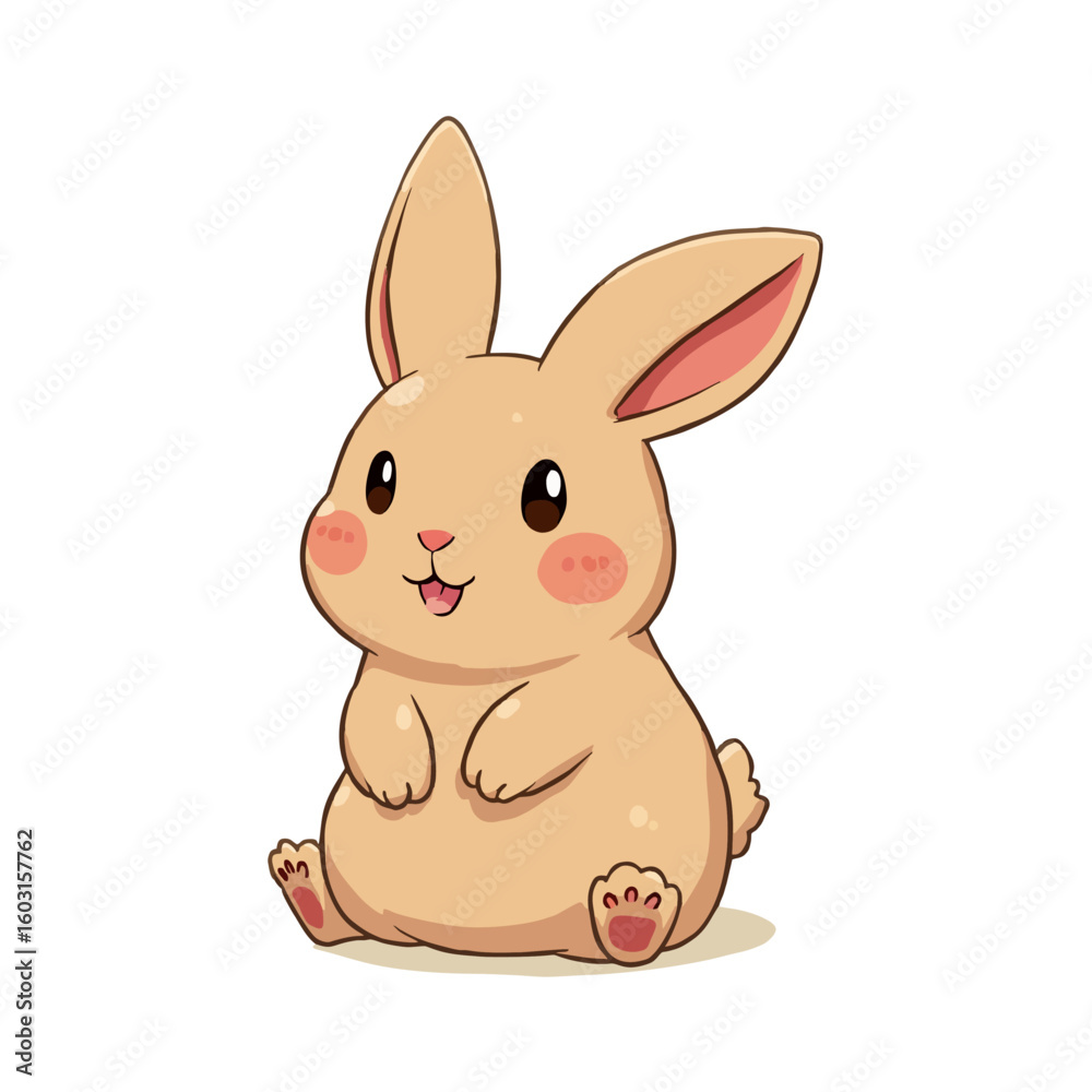 Fototapeta premium Cute Baby Brown Rabbit Clipart 03