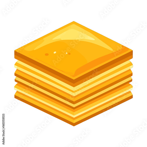 Stacked Golden Layers Dessert