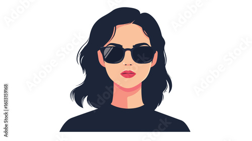 Stylish Female Agent in Sunglasses - Professional Portrait of Cool Girl