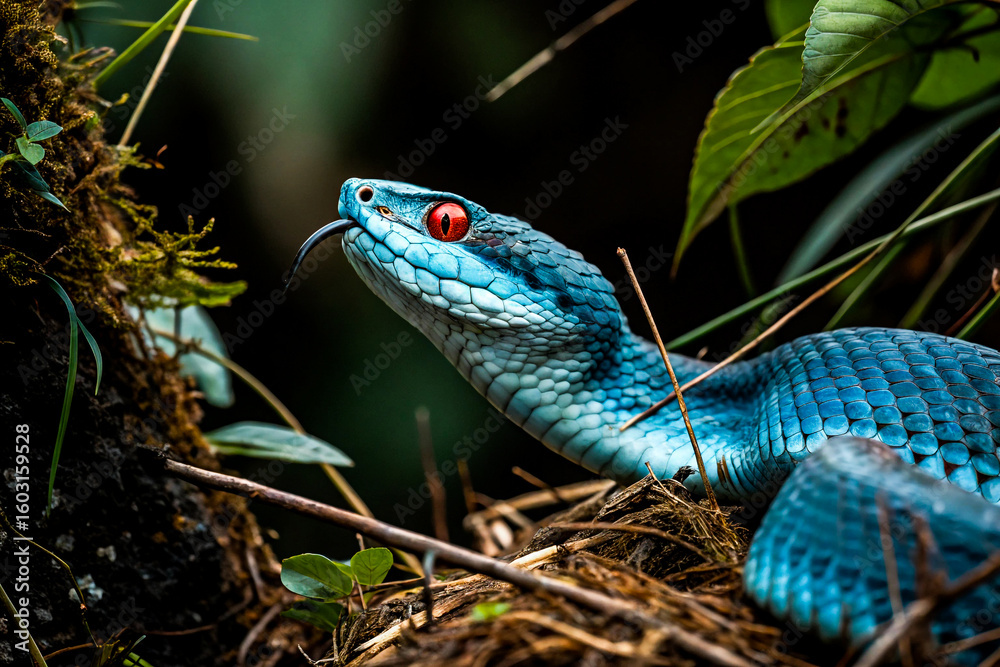 Obraz premium snake in the aquarium