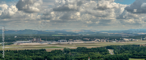Obraz na płótnie Aerial panorama view of Ramstein Air Base and Landstuhl