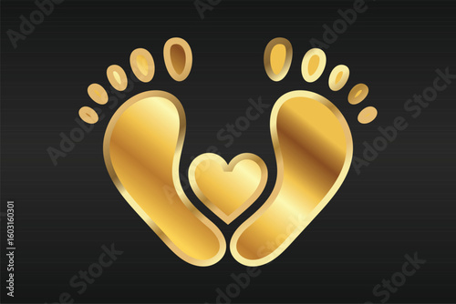 Gold Foot Care Design Inspiration. Gold Foot Care Symbol Logo Vector Template Design, Gold Foot Care Design Logo Vector Illustration