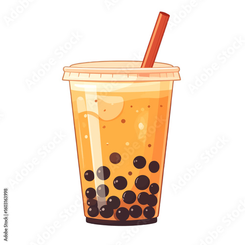 Pixel Art Illustration Of Bubble Tea In Plastic Cup