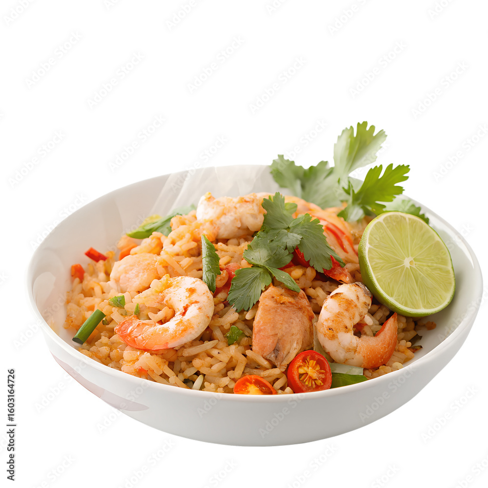 khao pad tom yum tom yum fried rice on transparent background png khao pad tom yum tom yum fried rice on transparent background png