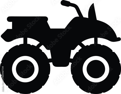 Black silhouette ATV quad bike vector