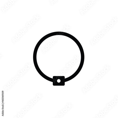 Black binder ring icon with white center circle