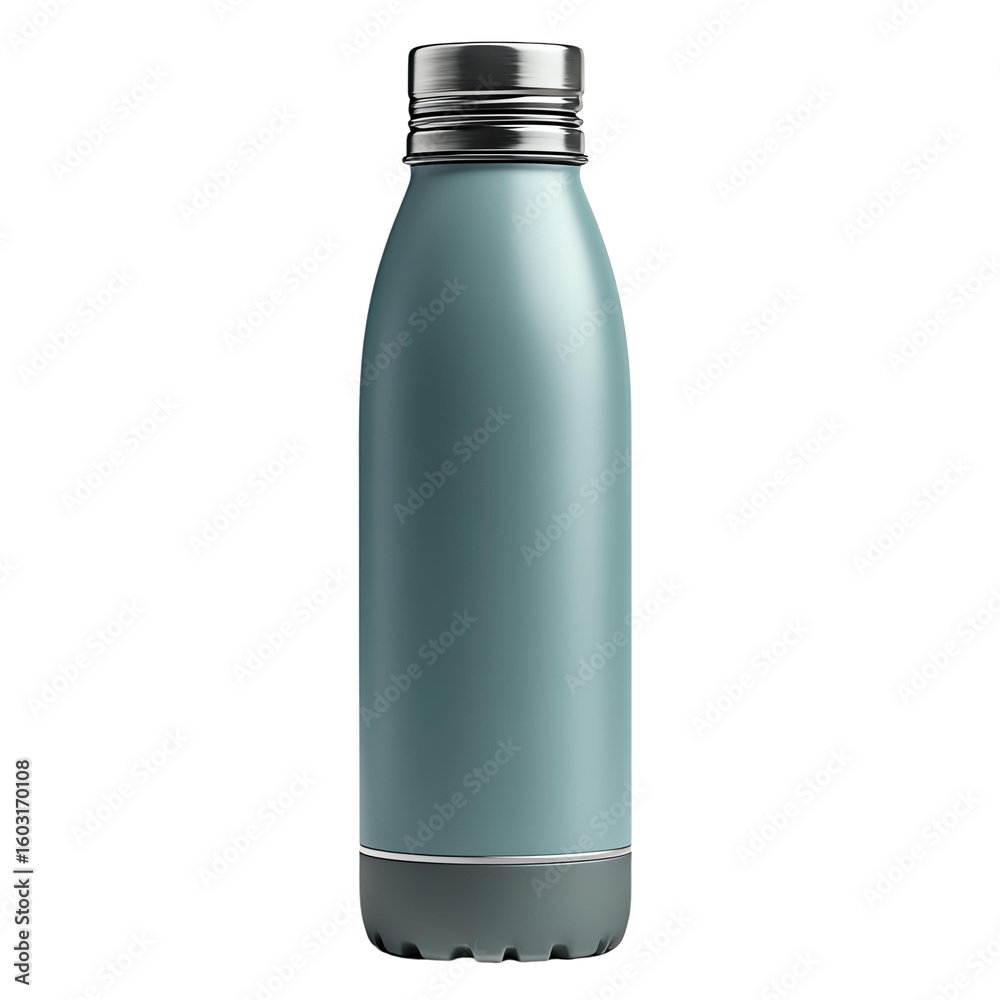 A sleek, modern stainless steel water bottle perfect for hydration on the go, showcasing a minimalist design. A sleek, modern stainless steel water bottle perfect for hydration on the go, showcasing a minimalist design.