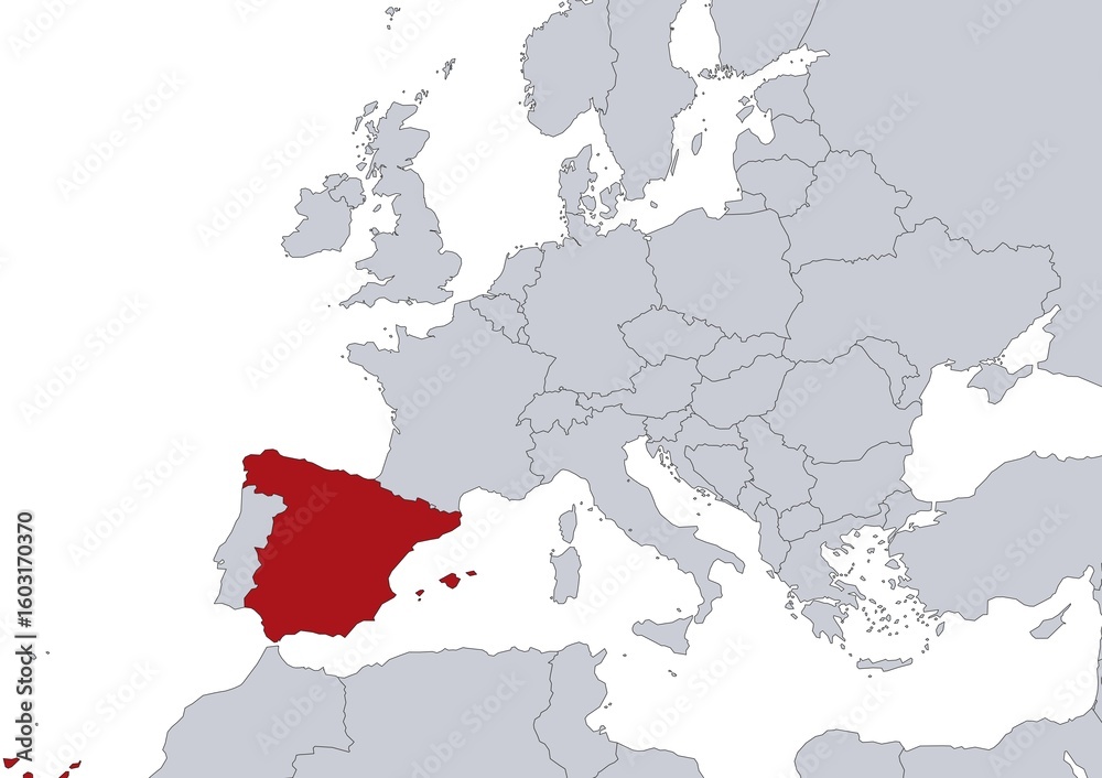 Obraz premium Spain map in Europe