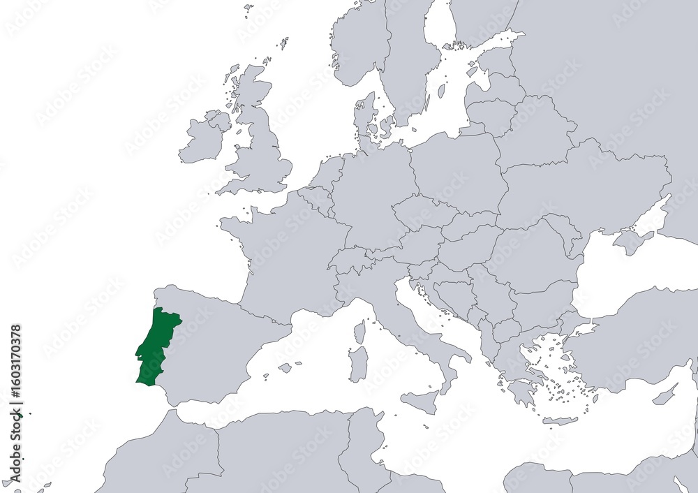 Fototapeta premium Portugal map in Europe