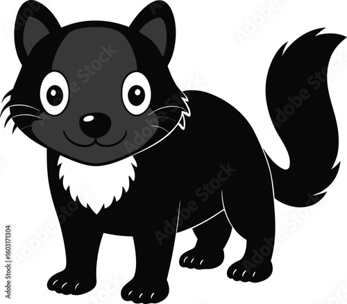 Vector black cat illustration