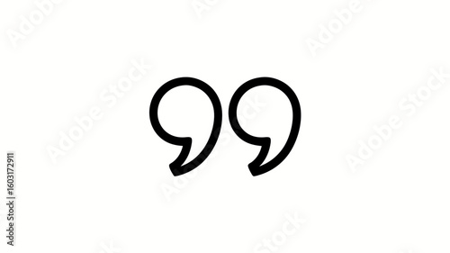 Black Quotation Marks Illustration On White Background Perfect For Text, Typography, And Content Creation