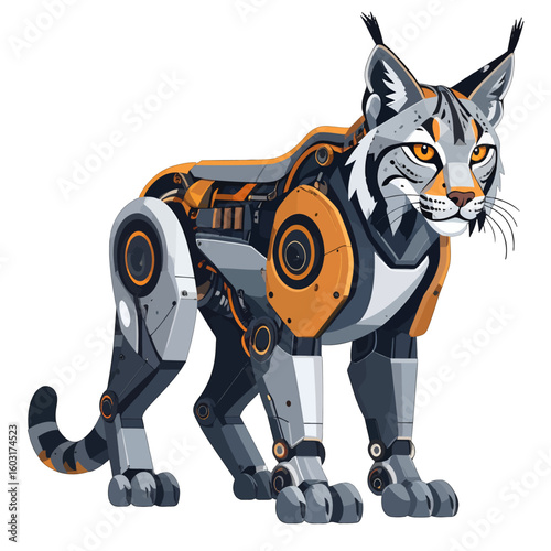 Cyberpunk Mechanical Wildcat Illustration