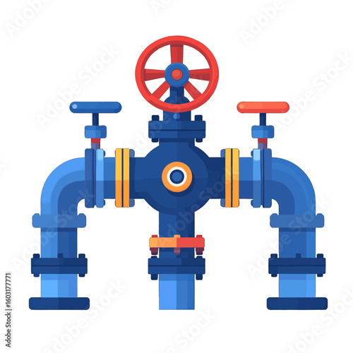 Colorful Pixel Art Industrial Pipeline