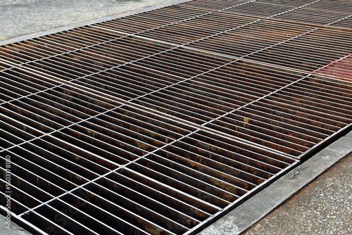 Принти на полотні steel grid cover concrete water sump tank in water treatment station