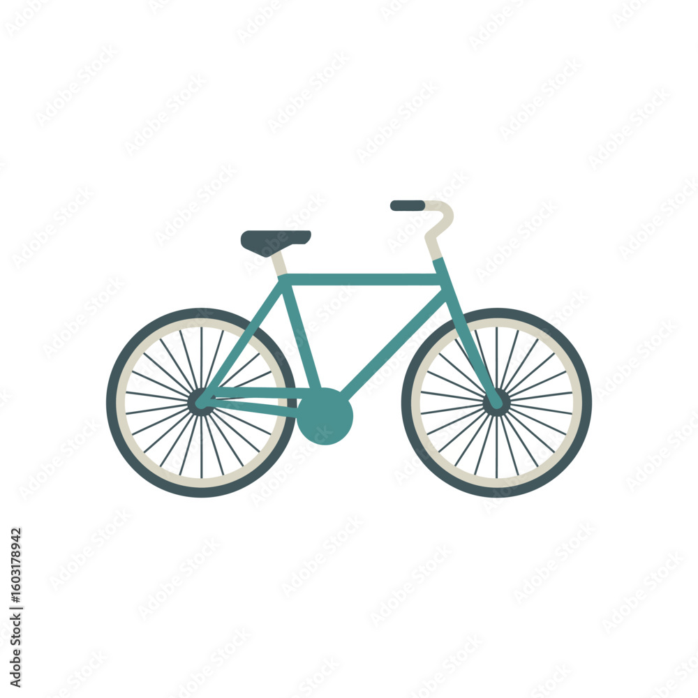 Fototapeta premium Classic teal bicycle with spoked wheels