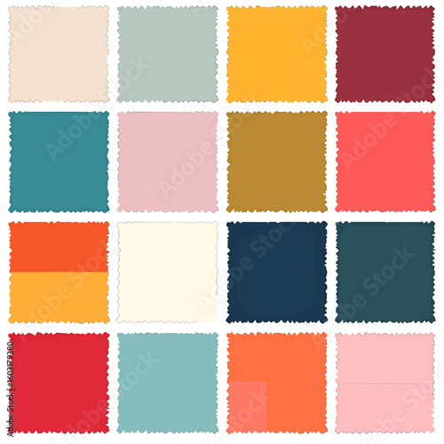 Colorful Square Color Swatches Palette