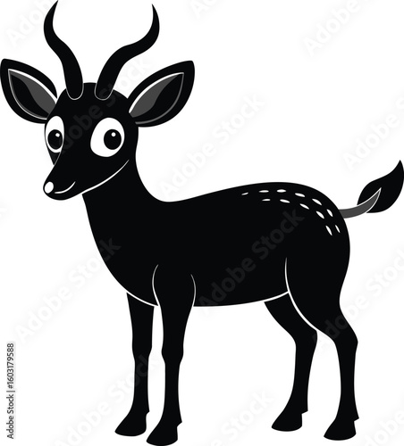 Vector black gazelle icon