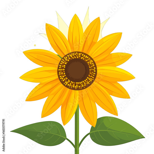 Bright Yellow Sunflower Illustration