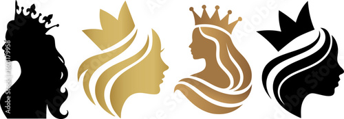 Queen and Princess Silhouette Logos