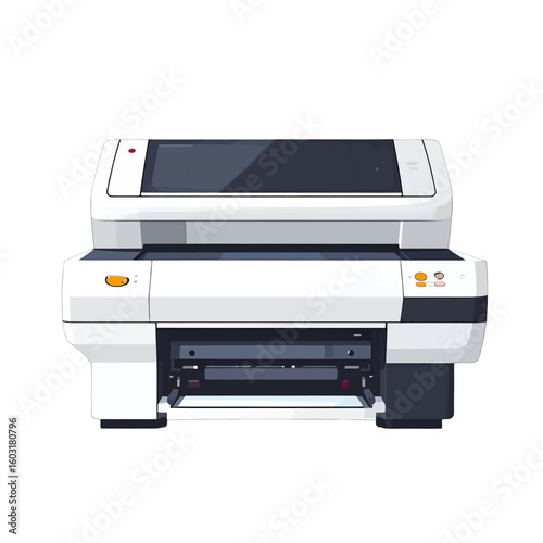 White Pixelated Digital Printer Illustration