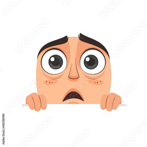 Cartoon Character With Scared Expression