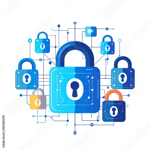 Abstract Security Lock Graphic Design