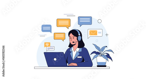 Customer Service Representative Working in a Call Center Environment Providing Assistance and Support to Clients