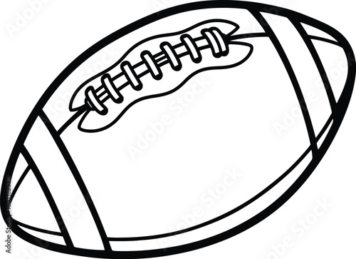 Simple black and white outline drawing of an american football