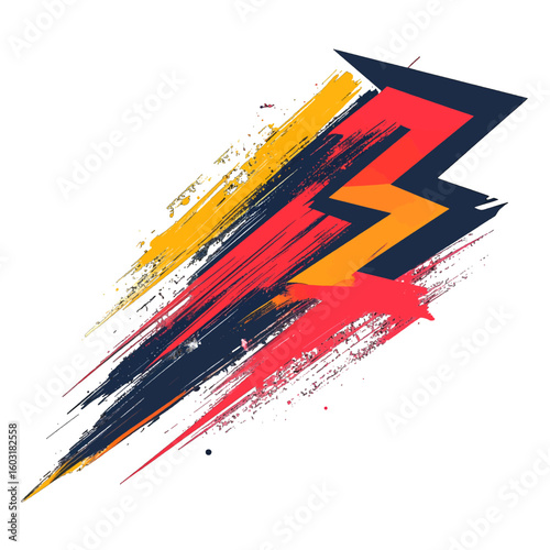 Abstract Dynamic Paint Strokes Graphic Design